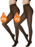 Showitty – SHOWITTY 2-Pack Women’s Winter Fleece Lined Tights – High Waist Fake Translucent Thermal Pantyhose