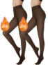 Showitty – SHOWITTY 2-Pack Women’s Winter Fleece Lined Tights – High Waist Fake Translucent Thermal Pantyhose