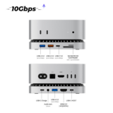 RayCue – RayCue New M4/2024 Mac Mini Hub & Stand with NVMe/ M.2 SATA SSD Enclosure
