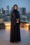 Mariam-col – Black Abaya with Embroidered Floral Hijab Se